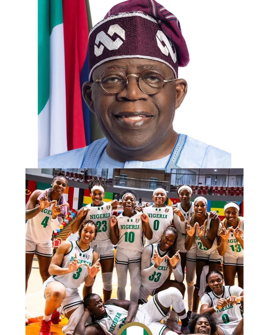 President Gifts D’Tigress $100,000 For Winning Afrobasket ball Tournament