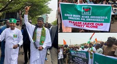 Imitational ADC Leadership Stages Counter-Protest At INEC Headquarters
