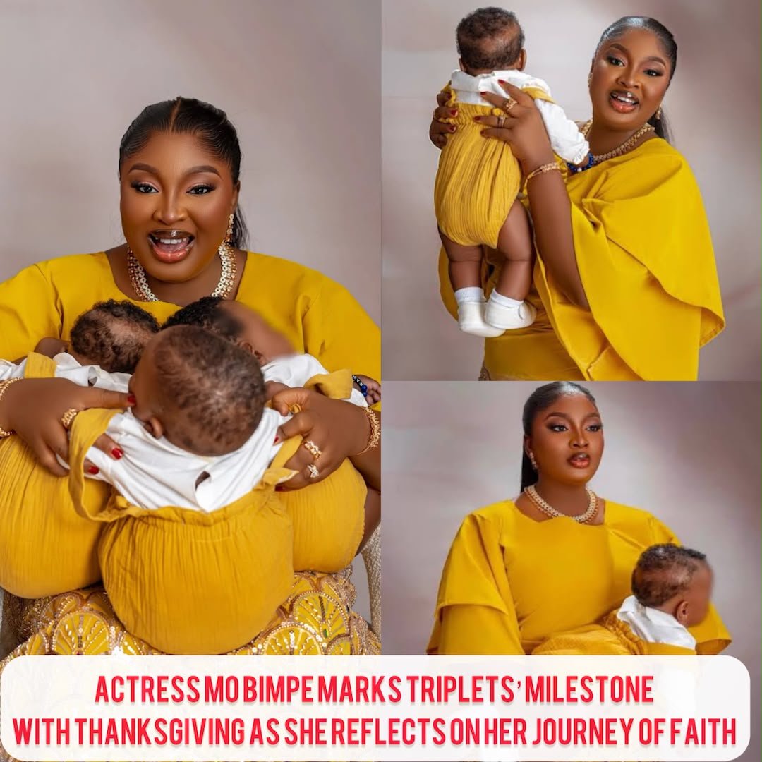 Nollywood actress, Mo Bimpe, Celebrates Newly-Born Triplets