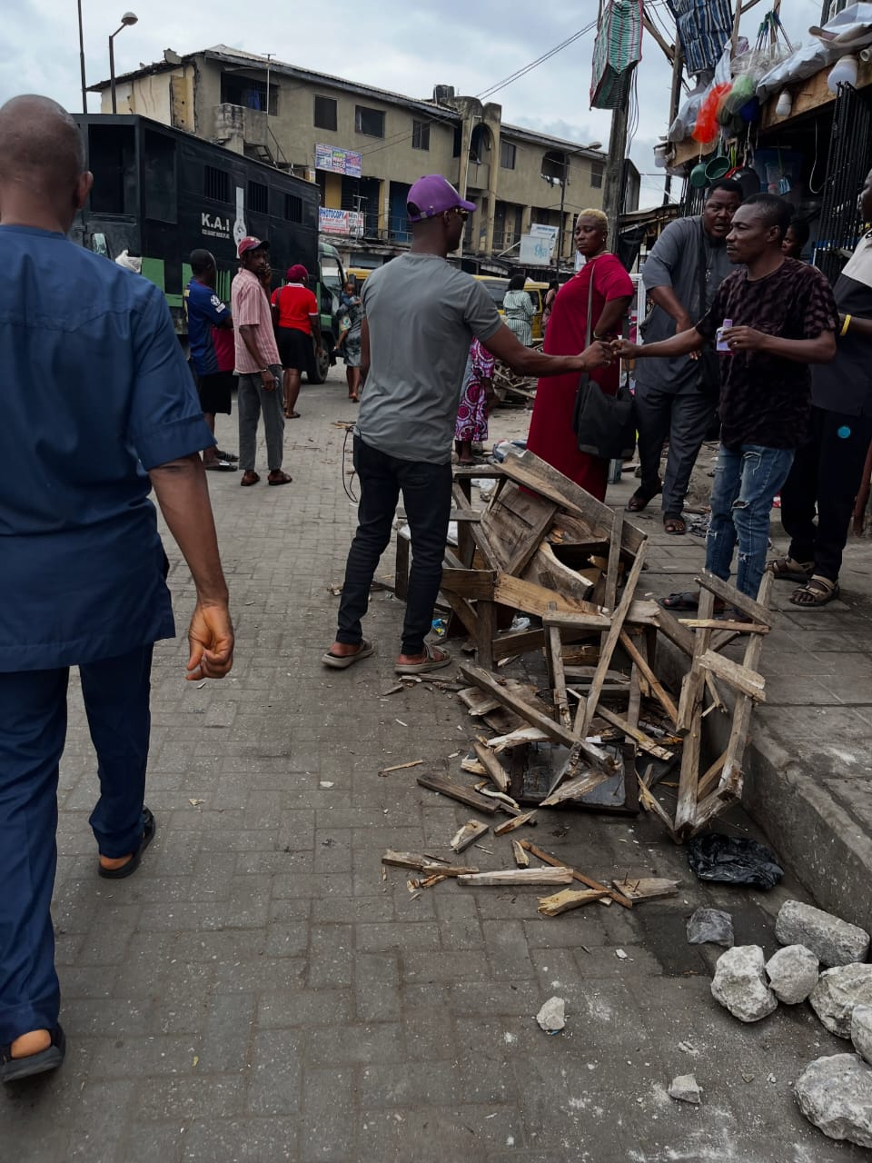 Environment Task Force Destroy Roadside Shops In Bariga, Lagos