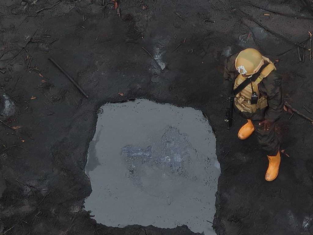 Navy Disrupt Crude Oil Theft, Discover 93,000 litres Hidden in Pit  in Rivers
