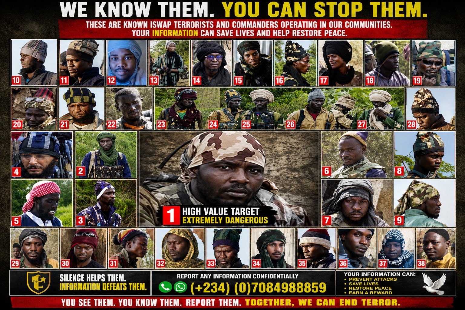 Nigerian Army Release Identities Of Senior ISWAP/ISIS Terrorists Leaders On Wanted List