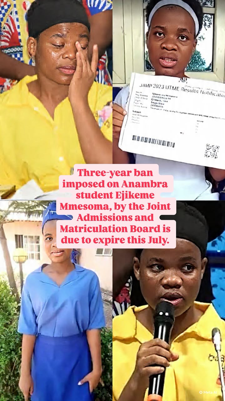 Ejikeme Mmesoma 3-Year Ban For Forgery of JAMB Result Expires July 2026
