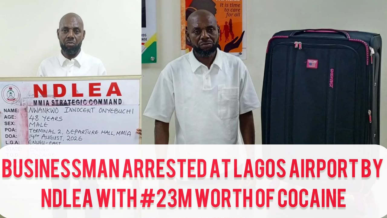 NDLEA Arrest Man, 48, With 1,550Kg Cocaine On Boarding New Delhi-Bound Qatar Airways Flight At MM1, Lagos