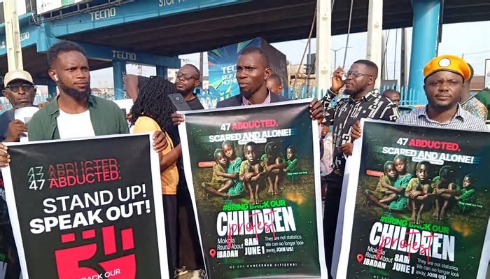 Youths, Students Sustain Protest In Ogun, Demand Immediate Release of Abducted Oyo School Pupils