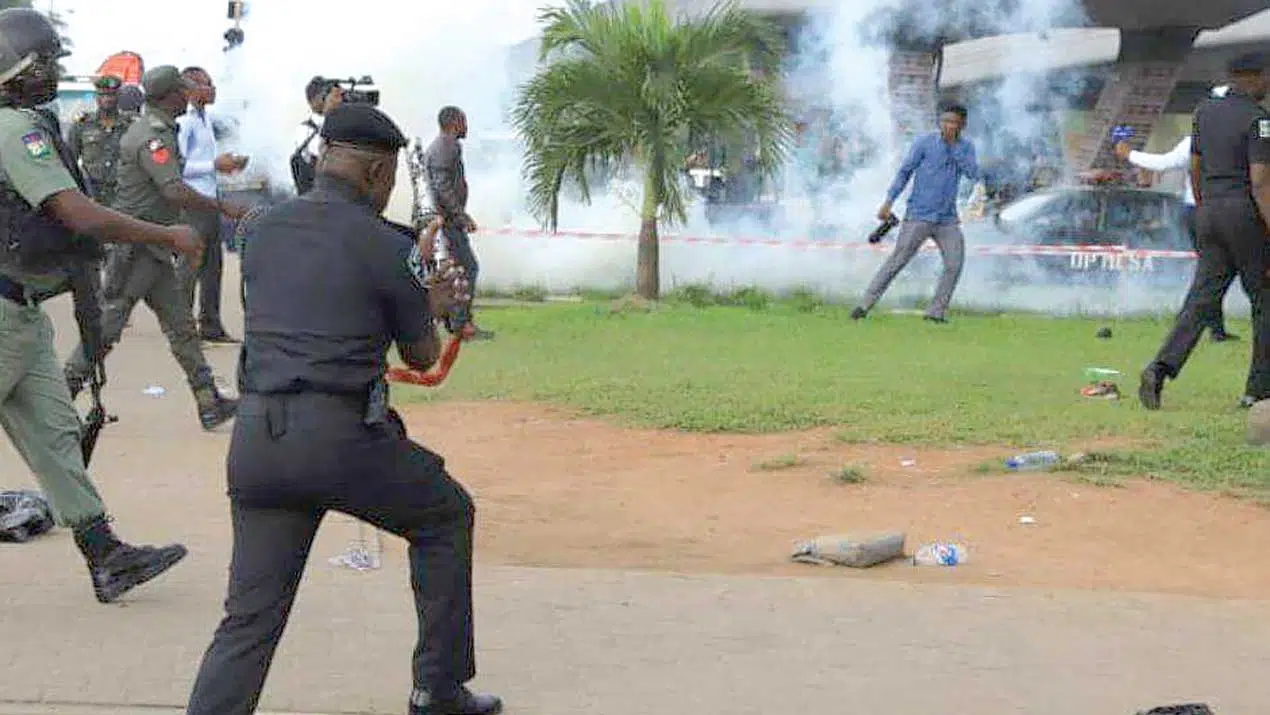 Police Disperse Protesters With Teargas At National Assembly