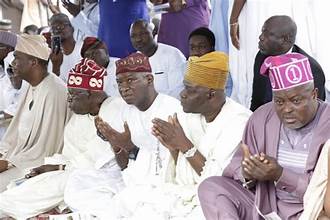 Tinubu, Fashola, Hamzat Observe Eid Mubarak Prayers At Dodan Barracks, Lagos