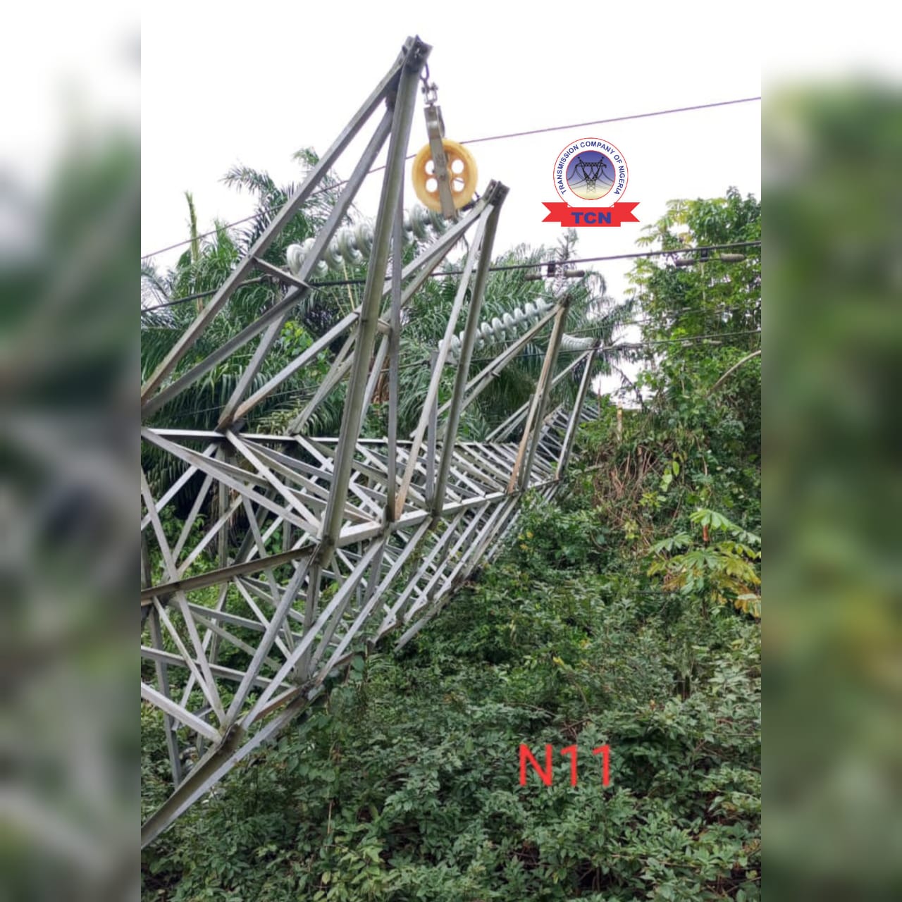 High Tension Mask Falls At Ikot Abasi–Eket 132kV Line After Severe Vandalism