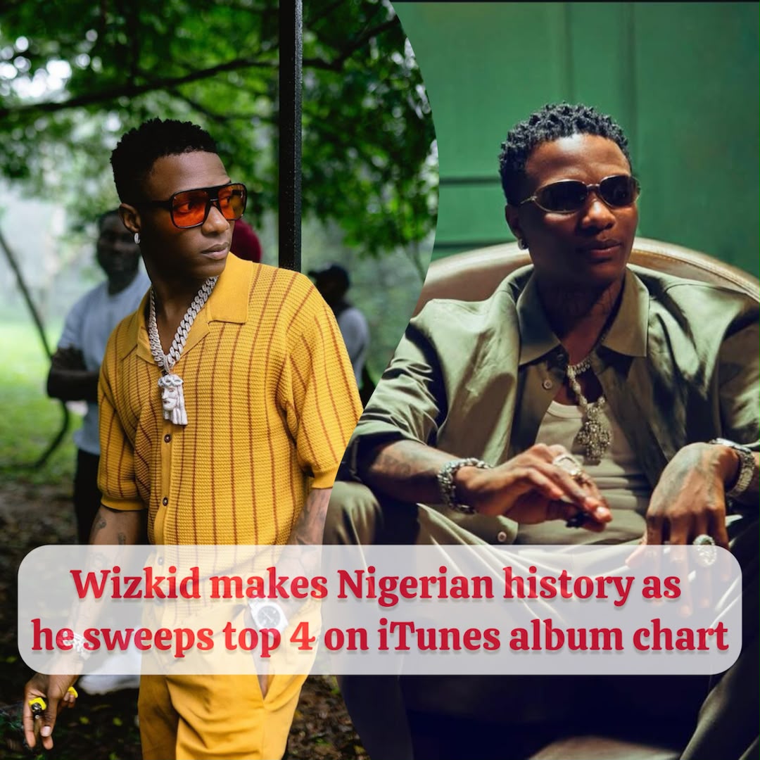 Wizkid Makes History, Holds All 4 Top Spots At Same Time